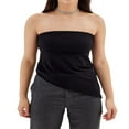 thumbnail image 1 of Women‘s Casual Basic Wrap Chest Tube Tops Irregular Hem Strapless Backless Tank Tops Bandeau Tops, 1 of 4
