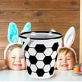 thumbnail image 5 of Soccer Ball Sport Basket Pail Bucket Theme Easter Party Decoration Easter Eggs Hunting Event, Carry Storage Candy and Gifts Basket Easter Halloween Birthday for Kids Toddlers Boy & Girls 7x8 inches, 5 of 5