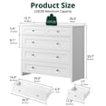 thumbnail image 3 of SunsGrove Dresser for Bedroom with 5 Drawers, White Chest of Drawers, Wood Storage Organizer with Metal Handles for Hallway, Living Room,Closet, 3 of 7