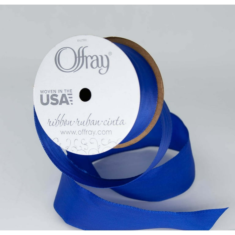Offray Ribbon, Royal Blue 1 1/2 inch Wired Edge Woven Ribbon for Crafts,  Gifting, and Wedding, 9 feet, 1 Each