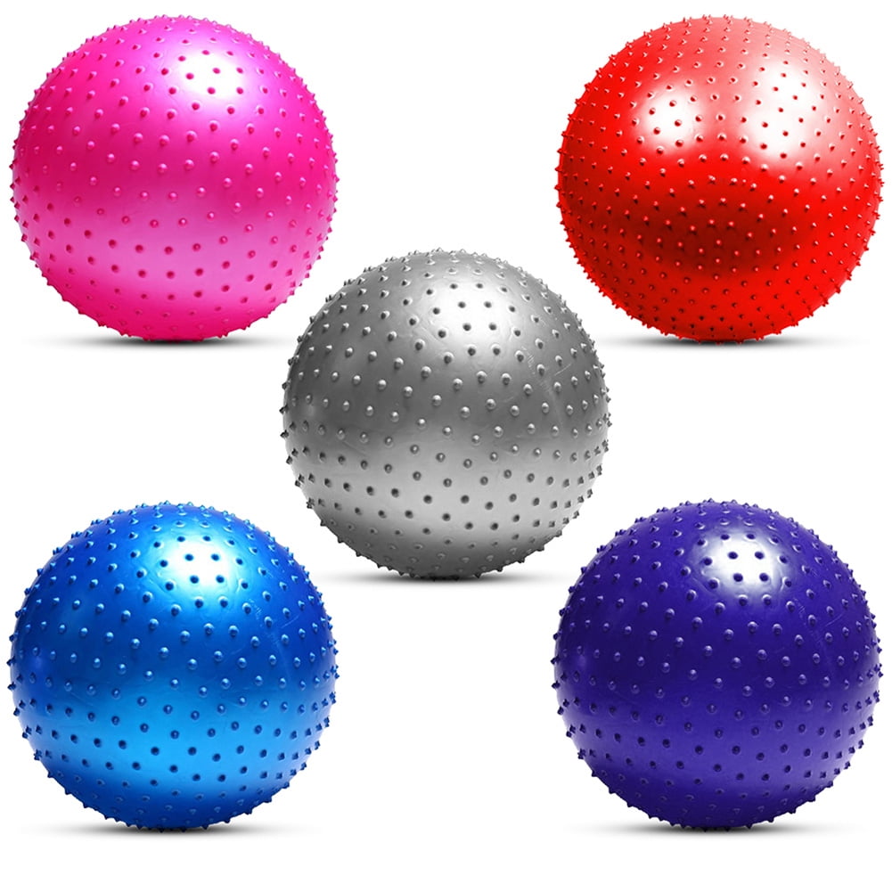 Anti-Burst Yoga Ball Kit With Massage Ball & Core Sliders - Quick Pump Included