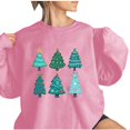 thumbnail image 4 of Jienlioq Hauts pour Femmes Mode Tendance Manches Longues Col Rond T-Shirt Imprimé Blouse Ample Chandails en Molleton Sans Capuche Cyberlundi, 4 of 4