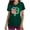 #322-Green, variant on Womens Scrub Tops, V Neck Short Sleeve with Pocket, St. Patrick's Day Print Loose Fit, Suitable for Medical Work Daily Wear