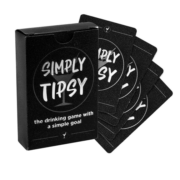 Tipsy Together Simply Tipsy Drinking Card Game, Plastic Black, 35 Count