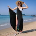 thumbnail image 4 of Vestido Cruzado Sin Mangas con Escote en V y Espalda Abierta para Mujer con Ribete en Contraste Negro S, 4 of 10