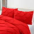 thumbnail image 4 of Nestl Down Alternative Comforter Set with Pillow Shams, Pinch Pleated Comforter, 3-Piece Bedding Set, King/Cal King, Cherry Red, 4 of 6