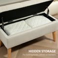thumbnail image 4 of HOMCOM Upholstered Storage Ottoman Bench with Wood Legs, Cream White, 4 of 10