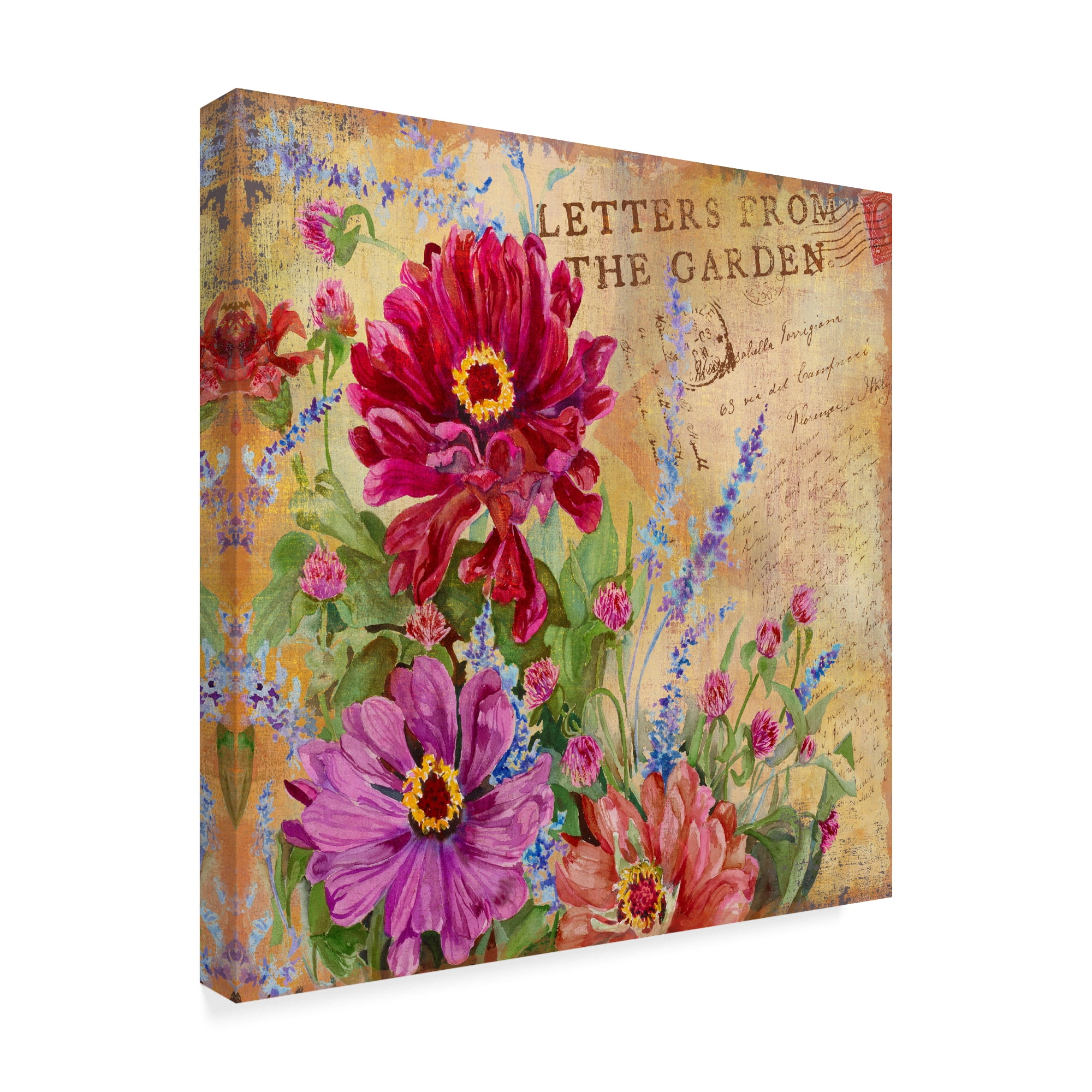 Trademark Fine Art 'Letters From The Garden Red' Canvas Art by Joanne Porter