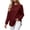#084-Wine, variant on Warop Fall Long Sleeve Shirts for Women Solid Color Crew Neck Tops Sleeves with Deco Buttons Casual Loose Sweatshirt