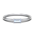 thumbnail image 1 of East-West Stackable Baguette Birthstone Ring - Aquamarine (March), 1 of 5