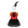 thumbnail image 4 of Zaldita Kids Girls Ringmaster Circus Halloween Costume Tassels Dance Leotard Dress with Steampunk Hat Red 8, 4 of 7