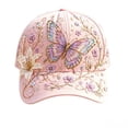 thumbnail image 3 of Garden Morning Cap Vintage Floral Printed Baseball Cap, Multistyle Floral Animal Sacred Heart Design Adjustable Trucker Cap, New Cottagecore Outdoor Casual Dad Hat for Men Women, Butterfly, 3 of 8