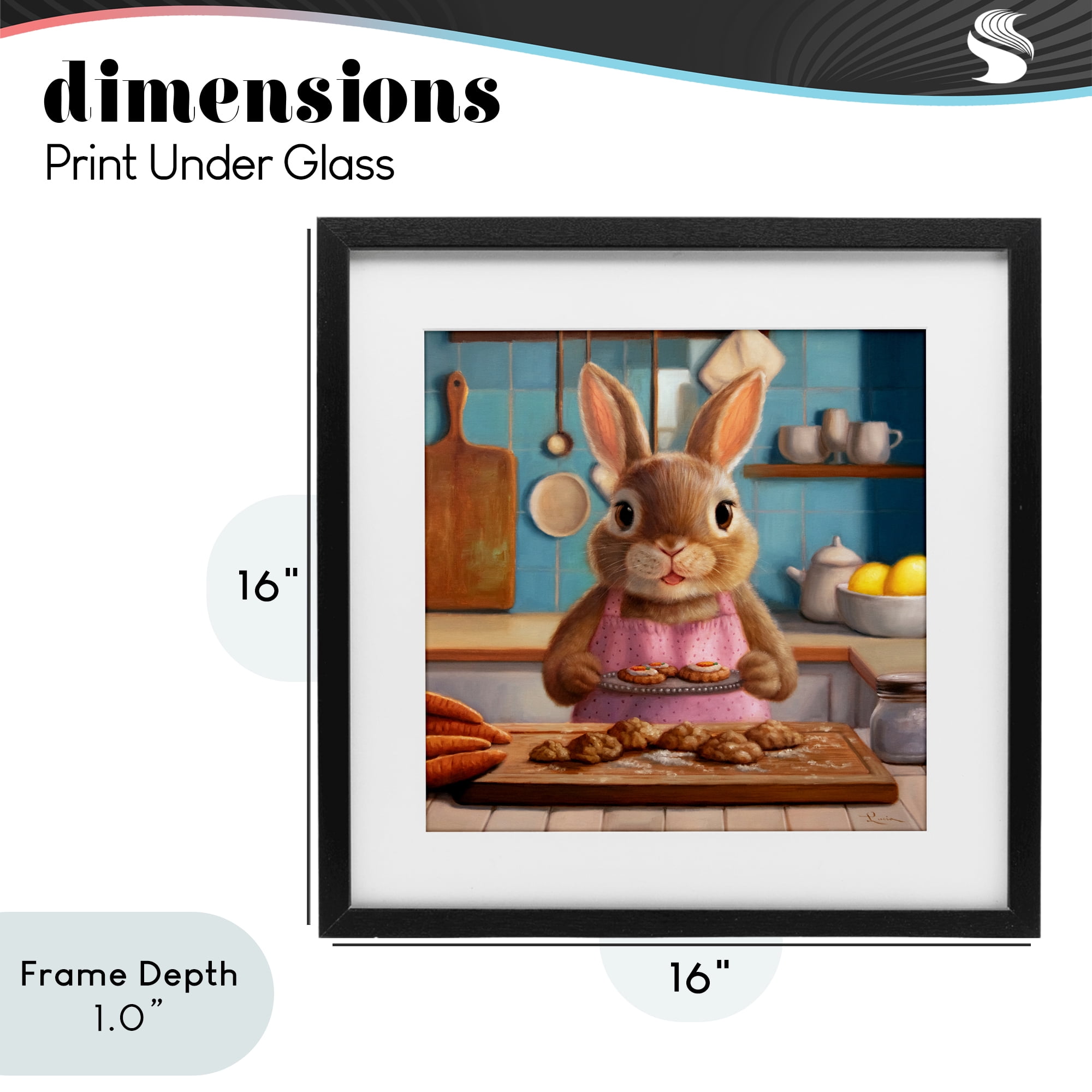 Stupell Industries Mrs. Bunny Bakewell Black Framed Print Under Glass, design by Lucia Heffernan