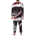 thumbnail image 7 of Salouo Fierce Red Viper Graphic Art Print Button-Front Long Sleeve Pajama Set for Men, Soft 2Pjs Men's Long Sleeve Sleepwear -Medium, 7 of 7