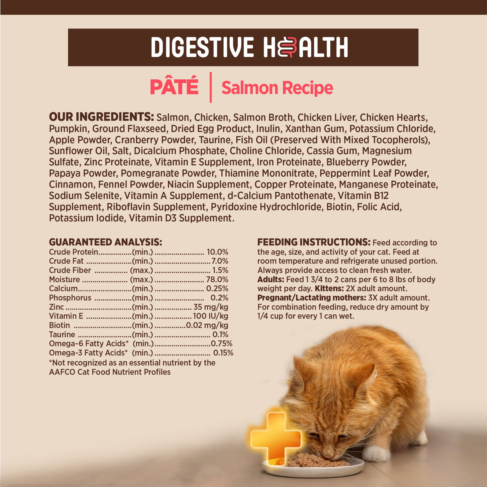 Wellness CORE+ Digestive Health Pate Adult Canned Wet Cat Food, Natural, Protein Rich, Grain Free, Salmon Recipe, 3 oz, Pack of 12 Cans