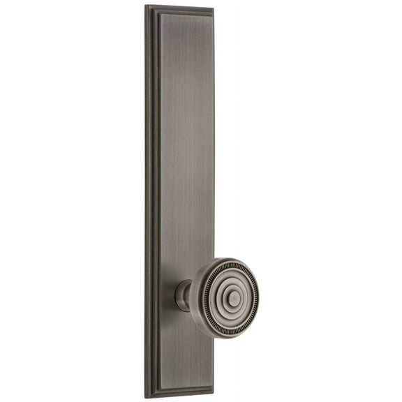 Grandeur Carsol_Tp_Prv_234_Lh Carre Solid Brass Rose Left Handed Tall Plate Privacy Door