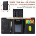 thumbnail image 2 of Back Wallet Case for Samsung Galaxy Z Fold 4, Detachable Card Slots Holder Kickstand Magnetic Closure Cover with Premium PU Leather Soft Silicone Shockproof Drop Resistant Protective Case,Black, 2 of 11