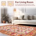 thumbnail image 2 of Flatwoven High Traffic Area Rug, Whimsical Orange Floral Aesthetic, Non Slip, Stain Resistant, Washable Area Rugs for Living Room, Bedroom(Ivory, 4X6), 2 of 8