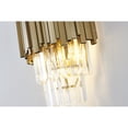 thumbnail image 2 of Design Living 3-Light Brushed Gold Stainless Steel Wall Sconce With Clear Hanging Crystals, 2 of 6