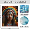 thumbnail image 3 of Diamond Art Kits for Adults - 5d Colorful Feathered Headdress Portrait Diamond Painting for Adults, Diamond Art for Adults Beginners, Diamond Painting Kits for Adults for Home Wall Decor, 3 of 7