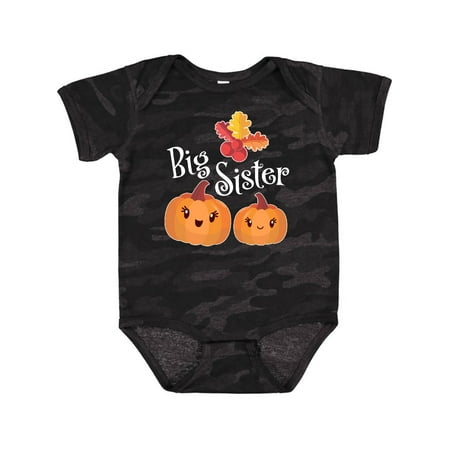 

Inktastic Big Sister Pumpkins with Fall Leaves Gift Baby Girl Bodysuit
