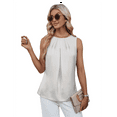 thumbnail image 2 of Women'S Silk Satin Tank Top Summer Business Casual Outfit 2025 Sleeveless Work Dressy Shirt White S, 2 of 7