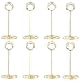 thumbnail image 1 of Paquete de 10 soportes para números de mesa de 8,75 pulgadas de alto, soporte para tarjetas, soporte para fotos de mesa, clips para fotos de alambre, soporte para fotos, notas, notas, color plateado, 1 of 7