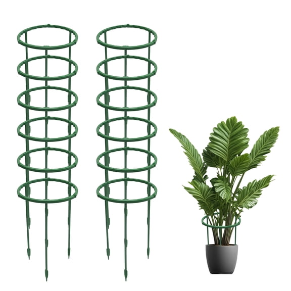 36 Pcs Half Round Plant Support Stakes, Stackable Garden Tomato Support Stakes, Easy to Install for Indoor Outdoor Monstera Hydrangea Plants