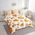 thumbnail image 3 of Manfei Fall Harvest Pumpkin Bedding Comforter Set 7 Pieces, Wild Mushroom Plant Queen Bedding Sets, Botanical Leaf Queen Sheet Sets, Lightweight Room Decor, 3 of 8