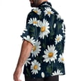 thumbnail image 3 of Daisy Men's Short Sleeve Poplin Shirt, Casual Printed Button Down Top for Summer Beach, Spread Collar Unisex Beach Shirt, 3 of 6