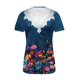 thumbnail image 2 of TaTaai Spring Floral Print Pullover Top for Women, V Neck Short Sleeve Blouse with Sheer Panel Inserts, Casual Loose Fit Shirt for Daily Outfits & Work Gift, 2 of 5
