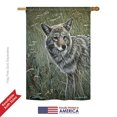 thumbnail image 2 of Breeze Decor 10089 Wildlife & Lodge Coyote 2-Sided Vertical Impression House Flag - 28 x 40 in., 2 of 3