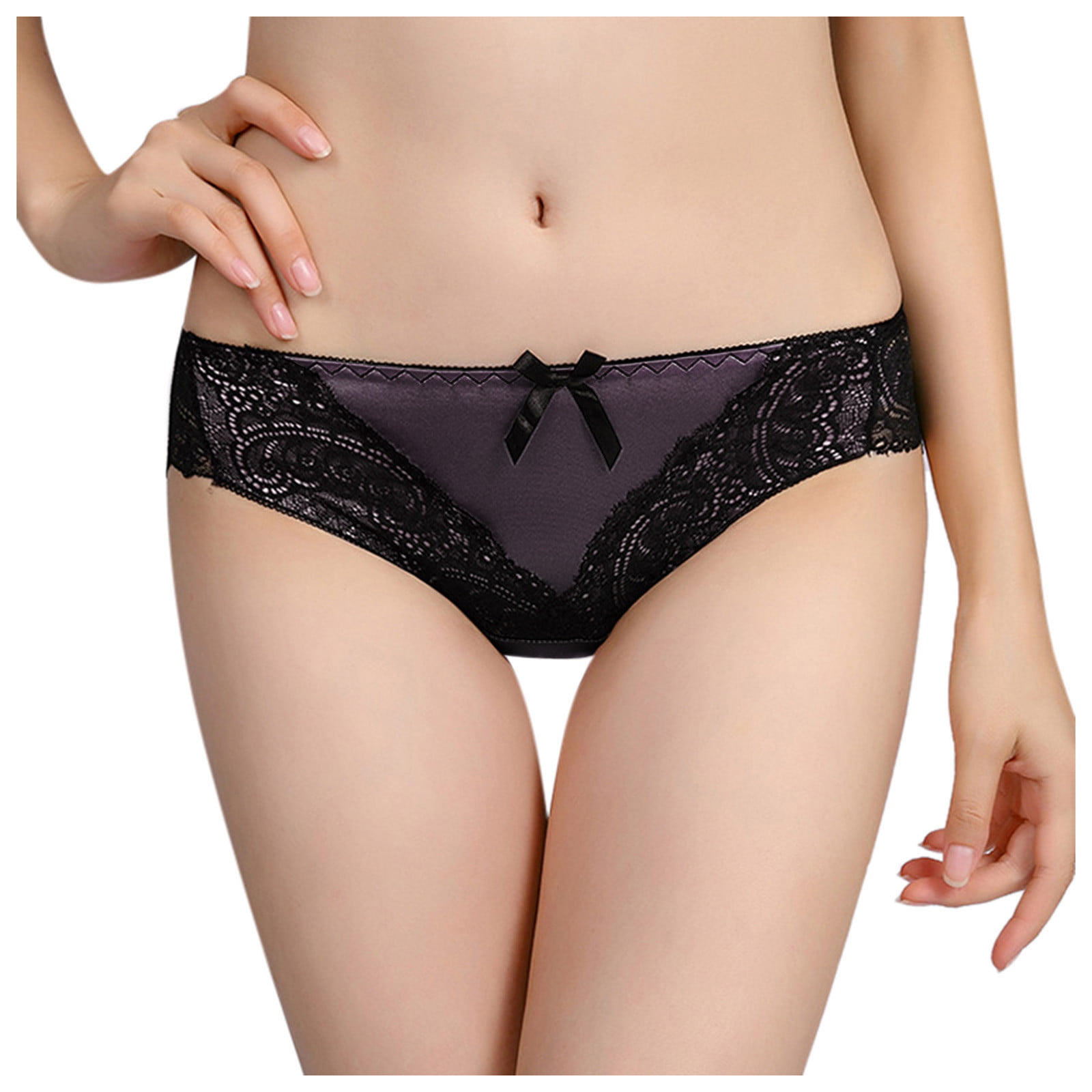 Seamless Lace Splicing Briefs Women'S Lace Low Waist Solid