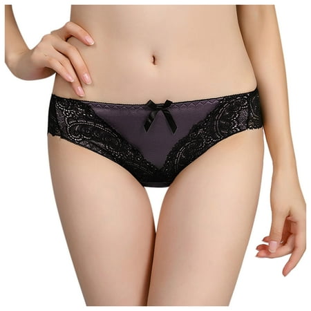 

AnuirheiH Sexy Ladies Transparent Lace Splicing Panties Cotton Hollow Breathable Quality 4$ off 2nd item
