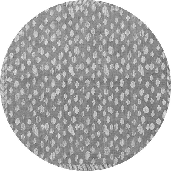 Ahgly Company Indoor Round Abstract Gray Modern Area Rugs, 7' Round