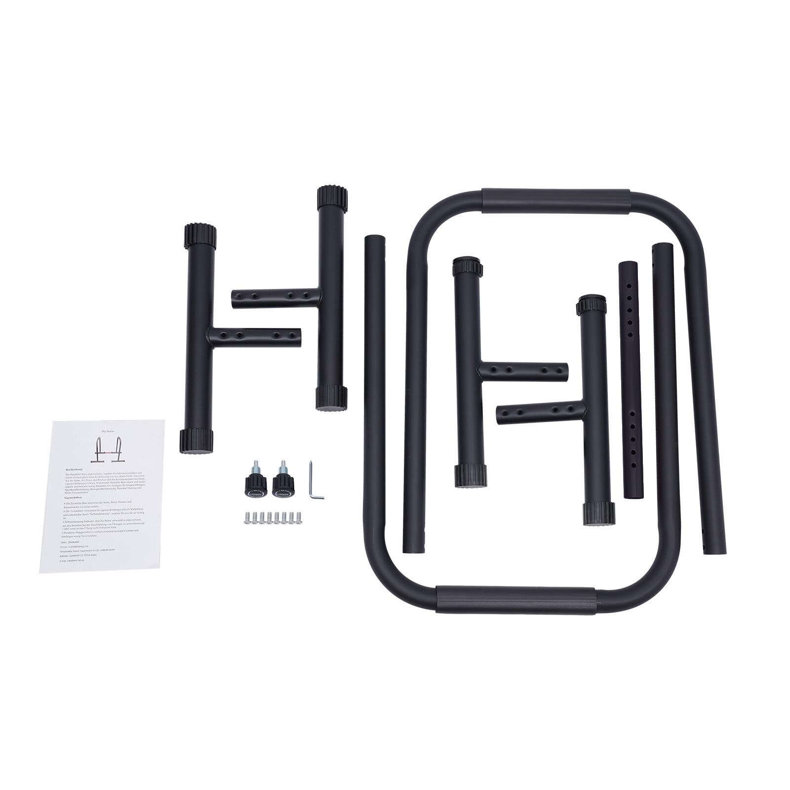 Dip Station, Indoor Pull Up and Dip Station Black, 2-in-1 Pull Up Bar and Parallel Bars, with Foam Handles, High Hardness Steel Tube, for Home Gym, Calisthenics, Strength Training