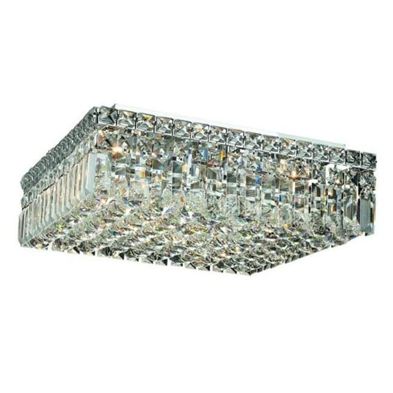PWG Lighting - Lighting By Pecaso 1728F16C-RC Chantal Heirloom Handcut Crystal Flush Mount, Chrome