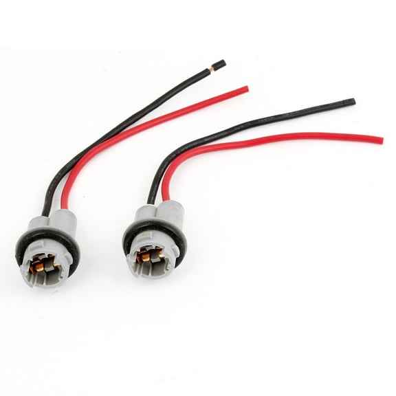 Unique Bargains Car T15 Reverse Stop Light Bulb Socket Extension 2pcs