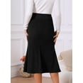 thumbnail image 5 of DARING DIVA Women's Corduroy High Waist Midi Mermaid Skirt with Pockets S Black, 5 of 7
