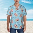 thumbnail image 4 of Lsque I Am A Fan Popcorn pattern Hawaiian Shirt for Men, Unisex Summer Beach Casual Short Sleeve Button Down Shirts-, 4 of 9