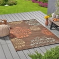 thumbnail image 4 of Afuera Living 90x63" Indoor/Outdoor Fabric Floral Area Rug in Brown/Blue, 4 of 13
