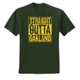 thumbnail image 2 of Straight Outta Oakland Oak Fan | Fantasy Baseball Fans | Mens Sports Graphic T-Shirt, Forest Green, Medium, 2 of 4