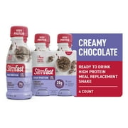 SlimFast High Protein Shake Meal Replacement Shake, Creamy Chocolate, 11 Fl Oz Bottle, 4 Pack