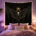 thumbnail image 2 of Gold Moth Celestial Tapestry on Black Background, 2 of 7