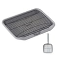 thumbnail image 1 of Soporte para almohadilla de entrenamiento para inodoro para perros, caja de arena para mascotas, herramienta de limpieza para orinal para perros, , GRIS, 1 of 8