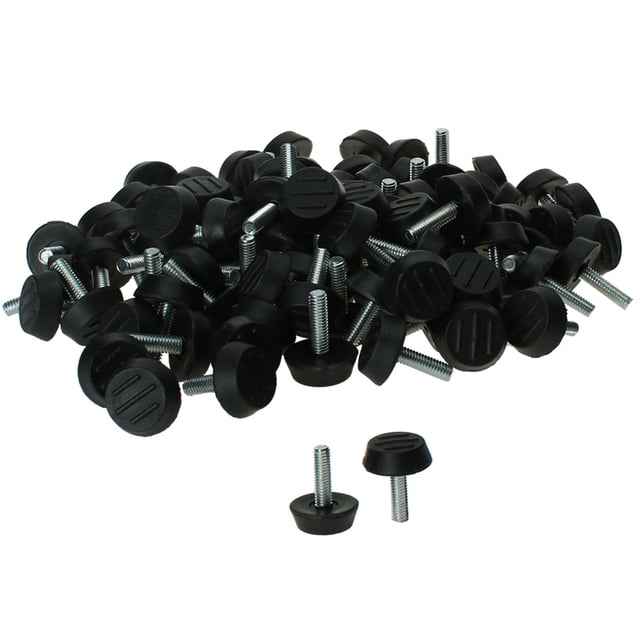 Uxcell 100pcs M6 x 20 x 25mm Pies Niveladores Ajustables para Muebles, Protector de Suelo para Patas de Mesa y Escritorio