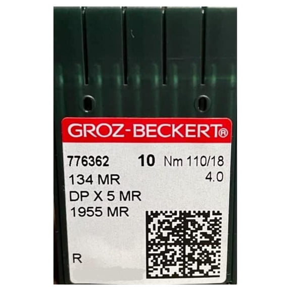 Groz-Beckert 134 MR DPX5 Sewing Machine Needles - Size 110/18, 50 Pack; Universal MR Needles for Leather, Woven Fabrics; Strong, Skip-Proof, & Durable