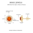 thumbnail image 6 of Rosec Jewels Natural Fire Opal Stud Earrings for Women (AAA Grade) - Opal Diamond Earrings - Ready to Gift with Jewelry Box, 14K Yellow Gold, 6 of 8