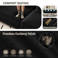 thumbnail image 4 of Timbernest 89" Pull Out Sofa Bed King Size, 3 in 1 Convertible Sleeper Sofa, Velvet Chaise Lounge, Tufted 3-Seater Chesterfield Sofa with Movable Ottoman and Rolled Arm, Black, 4 of 15