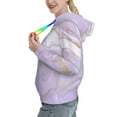 thumbnail image 2 of Daiia Lavender Glitter Foil Stripes Pattern Women's Fashion Hoodies & Sweatshirts with Kangaroo Pocket Hooded Sweatshirt with Eye-catching Drawstrings-XX-Large, 2 of 7
